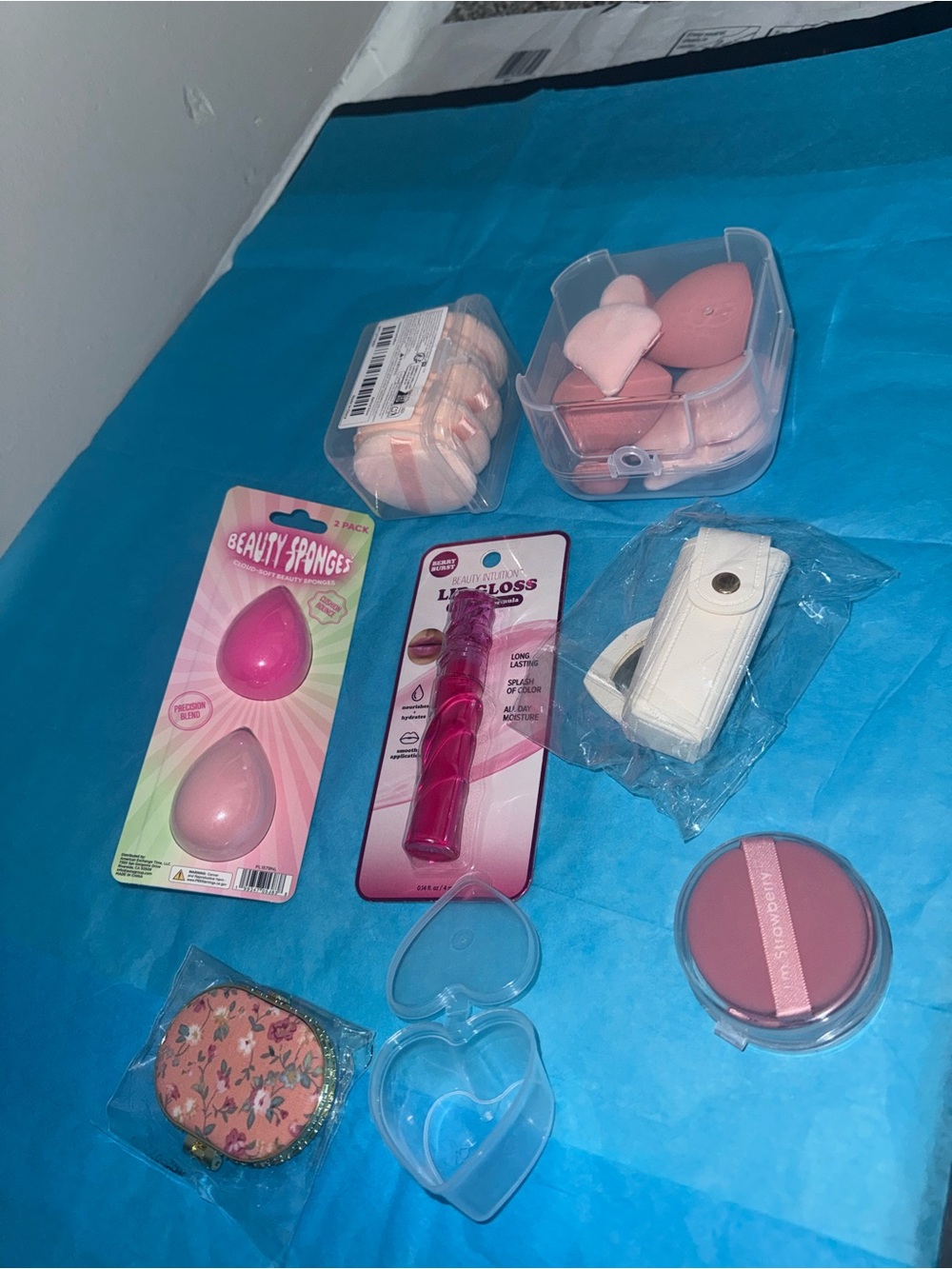 Pink Beauty Sponge & Makeup Accessory Set - Unbranded